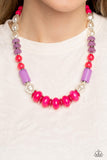 A SHEEN Slate - Pink Necklace - Paparazzi Accessories Necklace Bedazzle Me Pretty Mobile Fashion Boutique