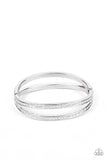 A Show of FIERCE - White Bracelet - Paparazzi Accessories Bracelet Bedazzle Me Pretty Mobile Fashion Boutique