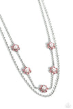 A SQUARE Beauty - Pink Necklace - Paparazzi Accessories Necklace Bedazzle Me Pretty Mobile Fashion Boutique
