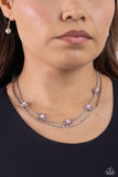 A SQUARE Beauty - Pink Necklace - Paparazzi Accessories Necklace Bedazzle Me Pretty Mobile Fashion Boutique