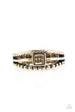 A Square Deal - Brass Ring - Paparazzi Accessories Ring Bedazzle Me Pretty Mobile Fashion Boutique