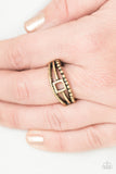 A Square Deal - Brass Ring - Paparazzi Accessories Ring Bedazzle Me Pretty Mobile Fashion Boutique