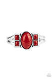 A Touch of Tiki - Red Bracelet - Paparazzi Accessories Bracelet Bedazzle Me Pretty Mobile Fashion Boutique