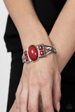 A Touch of Tiki - Red Bracelet - Paparazzi Accessories Bracelet Bedazzle Me Pretty Mobile Fashion Boutique