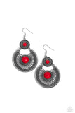 A Wild Bunch - Red Earrings - Paparazzi Accessories Earrings Bedazzle Me Pretty Mobile Fashion Boutique