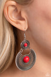 A Wild Bunch - Red Earrings - Paparazzi Accessories Earrings Bedazzle Me Pretty Mobile Fashion Boutique