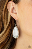 A World To SEER - White Earrings - Paparazzi Accessories Earrings Bedazzle Me Pretty Mobile Fashion Boutique