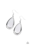 A World To SEER - White Earrings - Paparazzi Accessories Earrings Bedazzle Me Pretty Mobile Fashion Boutique