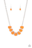 Above The Clouds - Orange Necklace - Paparazzi Accessories Necklace Bedazzle Me Pretty Mobile Fashion Boutique