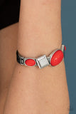 Abstract Appeal - Red Bracelet - Paparazzi Accessories Bracelet Bedazzle Me Pretty Mobile Fashion Boutique