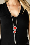 Abstract Artistry - Red Necklace - Paparazzi Accessories Necklace Bedazzle Me Pretty Mobile Fashion Boutique