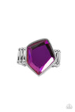 Abstract Escapade - Purple Ring - Paparazzi Accessories Ring Bedazzle Me Pretty Mobile Fashion Boutique