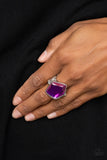 Abstract Escapade - Purple Ring - Paparazzi Accessories Ring Bedazzle Me Pretty Mobile Fashion Boutique