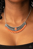 Abundantly Aztec - Orange Necklace - Paparazzi Accessories Necklace Bedazzle Me Pretty Mobile Fashion Boutique