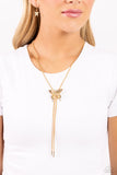 Adjustable Acclaim - Gold Necklace - Paparazzi Accessories Necklace Bedazzle Me Pretty Mobile Fashion Boutique