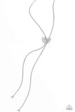 Adjustable Alliance - White Necklace - Paparazzi Accessories Necklace Bedazzle Me Pretty Mobile Fashion Boutique