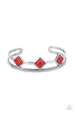 Adobe Ascension - Red Bracelet - Paparazzi Accessories Bracelet Bedazzle Me Pretty Mobile Fashion Boutique