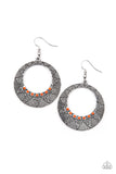 Adobe Dusk - Orange Earrings - Paparazzi Accessories Earrings Bedazzle Me Pretty Mobile Fashion Boutique