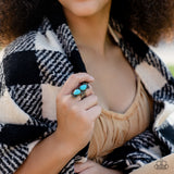 Adobe Garden - Brass Ring - Paparazzi Accessories Ring Bedazzle Me Pretty Mobile Fashion Boutique