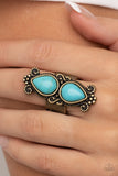 Adobe Garden - Brass Ring - Paparazzi Accessories Ring Bedazzle Me Pretty Mobile Fashion Boutique