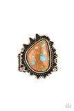 Adobe Sunrise - Brass Ring - Paparazzi Accessories Ring Bedazzle Me Pretty Mobile Fashion Boutique