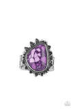 Adobe Sunrise - Purple Ring - Paparazzi Accessories Ring Bedazzle Me Pretty Mobile Fashion Boutique