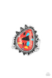 Adobe Sunrise - Red Ring - Paparazzi Accessories Ring Bedazzle Me Pretty Mobile Fashion Boutique