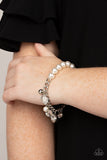Adorningly Admirable - White Bracelet - Paparazzi Accessories Bracelet Bedazzle Me Pretty Mobile Fashion Boutique