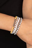 Adventure is Calling - White Bracelet - Paparazzi Accessories Bracelet Bedazzle Me Pretty Mobile Fashion Boutique