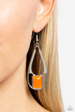 Adventure Story - Orange Earrings - Paparazzi Accessories Earrings Bedazzle Me Pretty Mobile Fashion Boutique