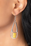 Adventure Story - Yellow Earrings - Paparazzi Accessories Earrings Bedazzle Me Pretty Mobile Fashion Boutique