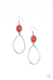 Adventurous Allure - Red Earrings - Paparazzi Accessories Earrings Bedazzle Me Pretty Mobile Fashion Boutique