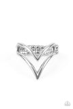 Adventurously Angled - Silver Ring - Paparazzi Accessories Ring Bedazzle Me Pretty Mobile Fashion Boutique