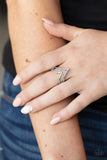 Adventurously Angled - Silver Ring - Paparazzi Accessories Ring Bedazzle Me Pretty Mobile Fashion Boutique