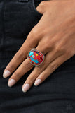 Aesthetically Authentic - Red Ring - Paparazzi Accessories Ring Bedazzle Me Pretty Mobile Fashion Boutique