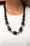 After Party Posh - Black Necklace - Paparazzi Accessories Necklace Bedazzle Me Pretty Mobile Fashion Boutique