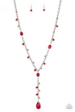 Afterglow Party - Red Necklace - Paparazzi Accessories Necklace Bedazzle Me Pretty Mobile Fashion Boutique