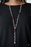 Afterglow Party - Red Necklace - Paparazzi Accessories Necklace Bedazzle Me Pretty Mobile Fashion Boutique