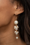 Ageless Applique - Gold Earrings - Paparazzi Accessories Earrings Bedazzle Me Pretty Mobile Fashion Boutique