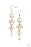 Ageless Applique - Gold Earrings - Paparazzi Accessories Earrings Bedazzle Me Pretty Mobile Fashion Boutique