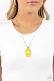 Airy Affection - Yellow Necklace - Paparazzi Accessories Necklace Bedazzle Me Pretty Mobile Fashion Boutique