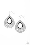 Airy Applique - Black Earrings - Paparazzi Accessories Earrings Bedazzle Me Pretty Mobile Fashion Boutique