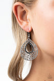 Airy Applique - Black Earrings - Paparazzi Accessories Earrings Bedazzle Me Pretty Mobile Fashion Boutique