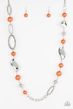 All About Me - Orange Necklace - Paparazzi Accessories Necklace Bedazzle Me Pretty Mobile Fashion Boutique