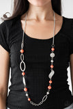 All About Me - Orange Necklace - Paparazzi Accessories Necklace Bedazzle Me Pretty Mobile Fashion Boutique