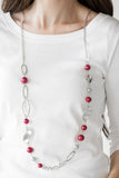 All About Me - Red Necklace - Paparazzi Accessories Necklace Bedazzle Me Pretty Mobile Fashion Boutique