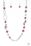 All About Me - Red Necklace - Paparazzi Accessories Necklace Bedazzle Me Pretty Mobile Fashion Boutique