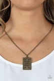 All About Trust - Brass Necklace - Paparazzi Accessories Necklace Bedazzle Me Pretty Mobile Fashion Boutique