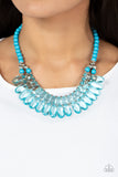 All Across the GLOBETROTTER - Blue Necklace - Paparazzi Accessories Necklace Bedazzle Me Pretty Mobile Fashion Boutique