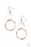 All Clear - Copper Earrings - Paparazzi Accessories Earrings Bedazzle Me Pretty Mobile Fashion Boutique